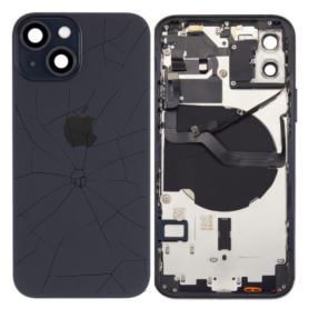 Coque, Boîtier, Cadre - Chassis iPhone 15 Noir Sans Connecteur de Charge (Origine Demonté) - Cassé, prix de gros.