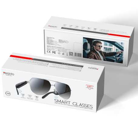 Smart Audio Glasses - Lunettes audio intelligentesYESIDO – IO44– verres polarisées dégradé – appels HD – musique open-ear – IP54
