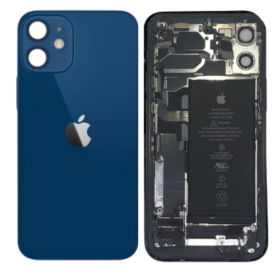 Châssis, Coque, Cadre - Châssis Complet iPhone 12 Mini Bleu - Sans Connecteur de Charge + Batterie (Origine Demonté) - Grade B, 