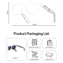 Smart Glasses, Bluetooth Eyewear - Lunettes Bluetooth intelligentes YESIDO – IO41 – appels HD anti-bruit – conception ouverte –