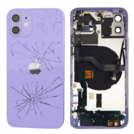 Cadre, Armature - Châssis Complet iPhone 12 Violet - Sans Connecteur de Charge (Origine Demonté) - Grade B, prix de gros.
