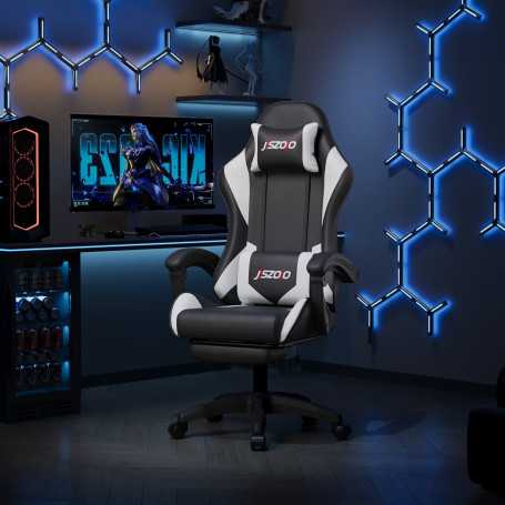 Gaming Chair, Ergonomic Seat - Chaise de gaming ergonomique – vérin gaz classe 4 – antiexplosion – repose-pieds inclus, wholesal