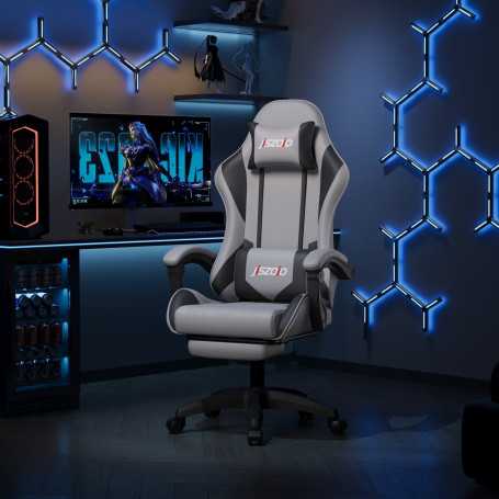 Gaming Chair, Ergonomic Seat - Chaise de gaming ergonomique – vérin gaz classe 4 – antiexplosion – repose-pieds inclus, wholesal