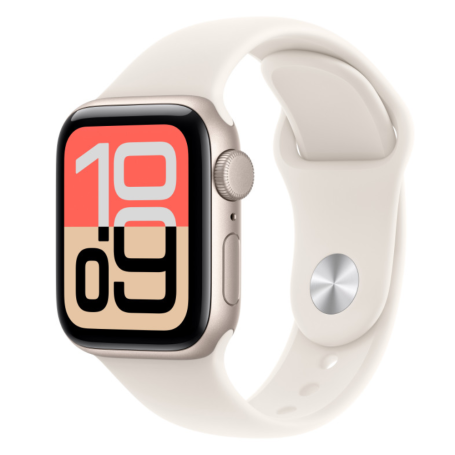 Montre Connectée, Smartwatch - Montre Connectée Apple Watch Series SE 3 GPS 40mm Aluminium Stellaire Avec Bracelet Sport S/M - N