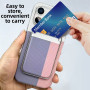 iPhone Cover, Protective Sleeve - Protective case for iPhone - PC - with powerful magnetic card holder - side insertion - blue,
