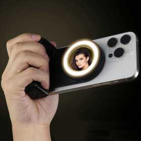 Selfie Stick, Gimbal - Stabilisateur selfie Bluetooth – lumière d’appoint – prise de vue sans fil – live – anti-vibration, whole