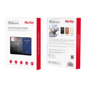 Protège-passeport Cuir Localisateur Micflip | Etech-Parts