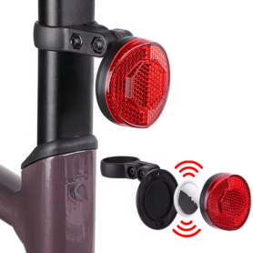 Accessoire cycliste, Éclairage vélo - Réflecteur arrière de vélo antivol - Compatible Apple AirTag - Noir, prix de gros.