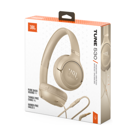 Audio Gear, Headphones - Wired 3.5 mm Jack Headphones JBL Tune 530 - JBLT530BEG - Beige, wholesale price