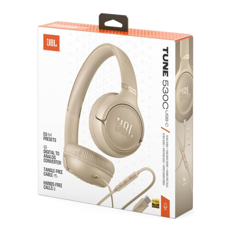 Audio Gear, Earphones - Wired USB-C Headphones JBL Tune 530C - JBLT530CBEG - Beige, wholesale price