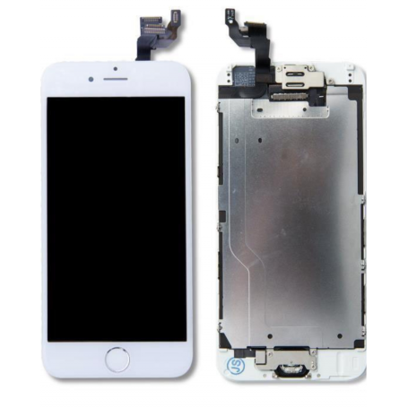 Ecran iPhone 6 Blanc avec Caméra avant Ecouteur Interne Bouton Home (Prémonté)