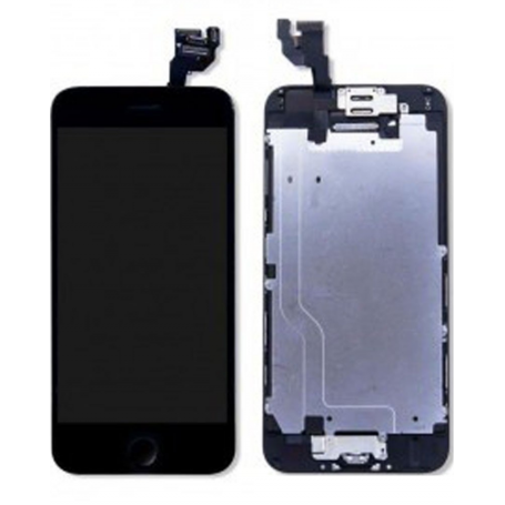 Ecran iPhone 6 Noir avec Caméra avant + Ecouteur Interne + Bouton Home (Prémonté)