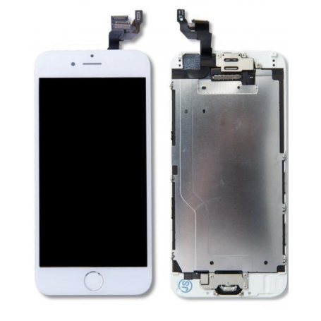 Ecran iPhone 6 Plus Blanc avec Caméra avant + Ecouteur Interne + Bouton Home (Prémonté)