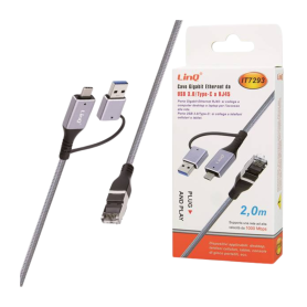 Câble Ethernet Type C/USB vers RJ45 LinQ IT7293 | Etech-Parts