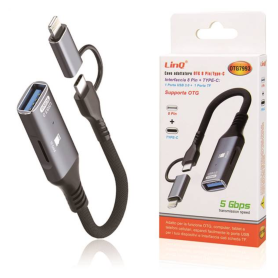 Adaptateur Lightning 8 Broches vers Type-C LinQ OTG7993 | Etech-Parts