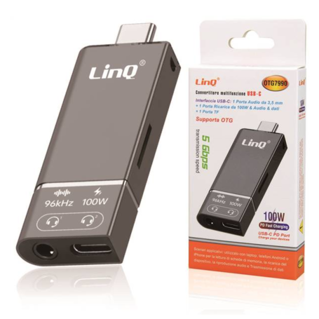 Convertisseur USB-C vers HDMI / USB 3.0 / PD LinQ OTG7990 | Etech-Parts