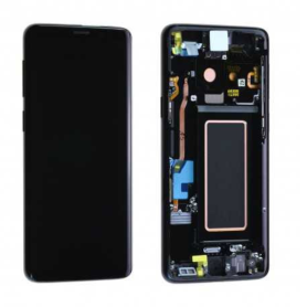 Écran, Display - Ecran Samsung Galaxy S9 (G960F) Noir + Châssis (Original Démonté) - Grade A, prix de gros.