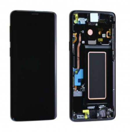 Écran, Display - Ecran Samsung Galaxy S9 (G960F) Noir + Châssis (Original Démonté) - Grade A, prix de gros.