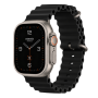 Montre, Horloge - Montre Connectée Apple Watch Hermès Ultra 2 GPS Cellular Titane naturel 49mm avec Bracelet Noir - Grade A (TVA