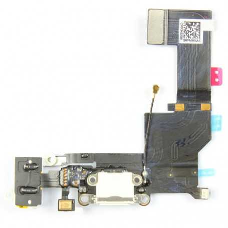 Connecteur de charge + antenne GSM + Prise jack + Micro - iPhone 5s blanc