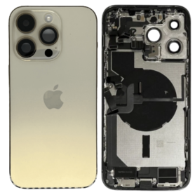 Châssis, Cadre - Châssis Complet iPhone 14 Pro Max Or eSIM US - Connecteur de Charge Sans Batterie (Origine Demonté) - Grade A,