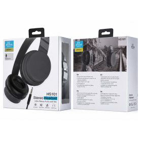 Écouteurs, Casques Audio - Casque Filaires avec Câble Jack et Microphone Ellietech HS101 - Noir, prix de gros.