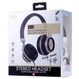 Écouteurs, Headset - Casque Filaires avec Câble Jack et Microphone Ellietech HS102 - Or, prix de gros.
