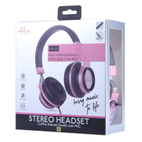 Casque Audio, Écouteurs - Casque Filaires avec Câble Jack et Microphone Ellietech HS102 - Rose, prix de gros.