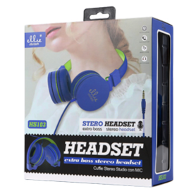 Casque Audio, Écouteurs - Casque Filaires avec Câble Jack et Microphone Ellietech HS103 - Bleu, prix de gros.