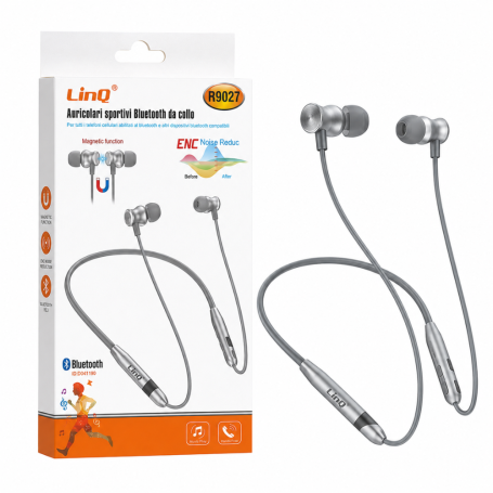 Earbuds, Headphones - LinQ R9027 Bluetooth Earphones - Silver, wholesale price