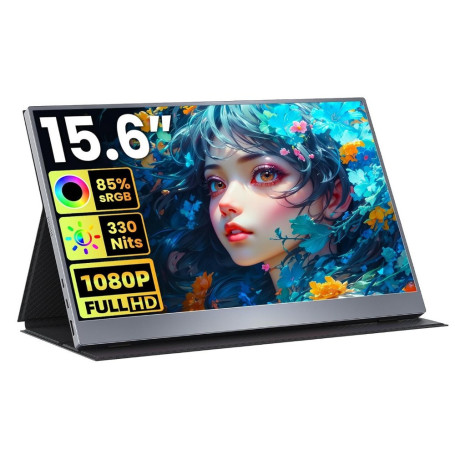 Screen, Display - 15.6" Touch Portable Monitor, Full HD 1920×1080, 60Hz, 178° Viewing Angle, compatible with PC, Xbox, PS5 and S