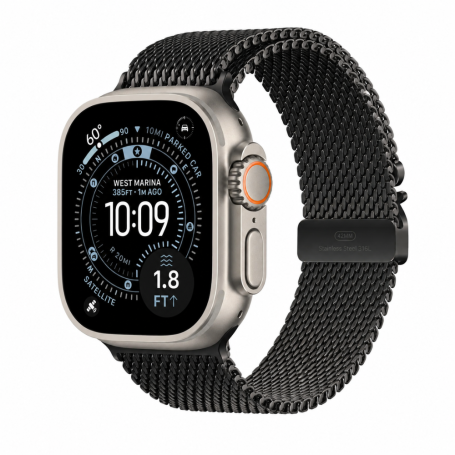 Montre Intelligente, Smartwatch - copy of Montre Connectée Apple Watch Ultra 3 Cellulaire 5G 49mm Titane Noir avec Bracelet Mila