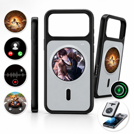 Phone Cover, Case - Smart iPhone Protective Case with 1.85'' HD Display, Notifications, Calls, Recording, Games, Music Control a