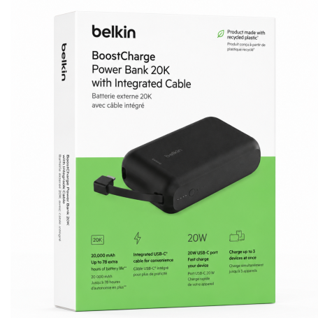 Power Bank Laptop BELKIN 10.000 mAh 20W - Noir | Etech-Parts