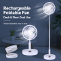Portable Fan, Telescopic Fan - Ventilateur portable télescopique REMAX RL-FN16 Rose 7200 mAh 4.8W 19.5cm pour l'été rechargeable