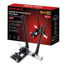 Carte réseau, Interface sans fil - Adaptateur PCIe WiFi 6E AXE5400 Bluetooth 5.2 Mercusys MA86XE, prix de gros.