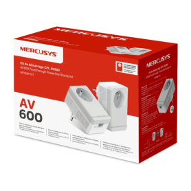 Adaptateur Réseau, Powerline - Kit Adaptateur CPL AV600 avec Prise Gigogne Mercusys MP300P KIT, prix de gros.