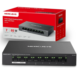 Commutateur, Routeur - Switch de bureau 8 ports Gigabit avec 7 ports PoE+ Mercusys MS108GP, prix de gros.