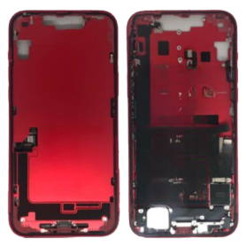 Châssis, Cadre, Structure - Châssis iPhone 14 Plus Rouge Connecteur de charge sans Batterie eSIM sans Vitre Arrière (Origine Dem