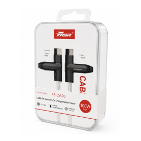 Chargeur, Connecteur - Câble De Données De Charge Rapide Tressé USB-C / USB-C 100W FASR FS-CA26 - 1.2M, prix de gros.