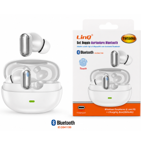 Casque, Oreillettes - Écouteurs Bluetooth avec Boîtier de Charge - LinQ TWS9060 - Blanc, prix de gros.