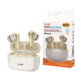 Casque, Oreillettes - Écouteurs Bluetooth avec Boîtier de Charge LinQ R9553 - Beige, prix de gros.