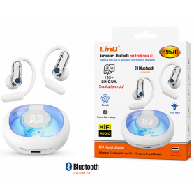Casque, Oreillettes - Écouteurs Bluetooth avec Boîtier de Charge Traduction AI - LinQ R9570 - Blanc, prix de gros.