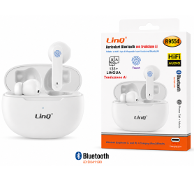 Casque, Oreillettes - Écouteurs Bluetooth avec Boîtier de Charge Traduction AI - LinQ R9554 - Blanc, prix de gros.