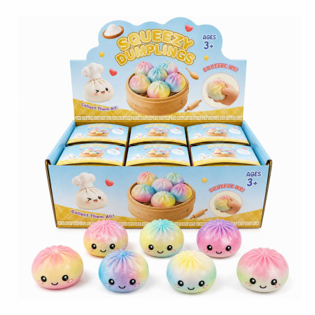 Jouets, Gadgets - Squishy Bun Dégradé Arc-en-Ciel Pastel Boîte Mystère - Lot de 12 Pièces Assorties, prix de gros.