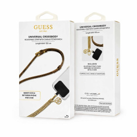 Accessoire, Bandoulière - Chaîne Universelle PU Saffiano avec Charme 4G GUESS GUOUC4MG4EW – Marron, prix de gros.