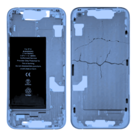 Frame, Housing - Chassis iPhone 14 Blue - Without Charge Connector Battery Without Back Glass (Original Disassembled) - Grade A,