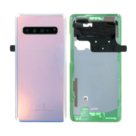 Back Glass - Samsung Galaxy S10 (G977) Rear Glass Crown Silver (Service Pack) - GH82-19500A, wholesale price