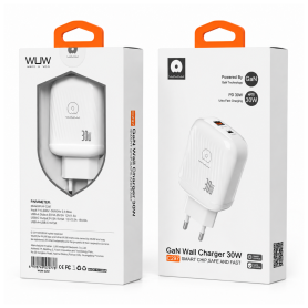 Chargeur, Bloc d'alimentation - Adaptateur Secteur USB & Type-C 30W WUW-C297 - Blanc, prix de gros.