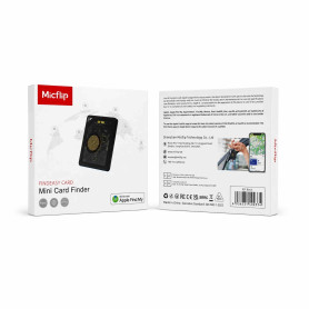 Traceur, Tracker - Localisateur d'objet Micflip Mini Card Finder P21 - Compatible Apple Find My - 5.46cm x 3.92cm x 0.46cm - Noi